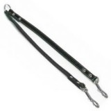 CoLLaR Bőr póráz kutyáknak  - dupla pánt , 40cm, 10mm -fekete