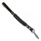 CoLLaR Bőr póráz kutyáknak- kettős fonat-  - 50cm, 20mm - fekete