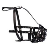 Collar bőr szájkosár kutyáknak, fekete, kemény – boxer