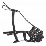 Collar bőr szájkosár kutyáknak, fekete, kemény – dobermann