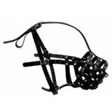 Collar bőr szájkosár kutyáknak, fekete, kemény – masztiff