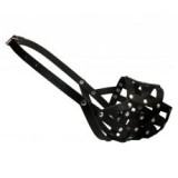 Collar bőr szájkosár kutyáknak, fekete – rottweiler