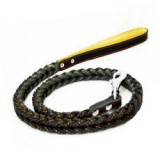 CoLLaR Fonott bőr póráz kutyáknak - 122cm, 20mm - fekete