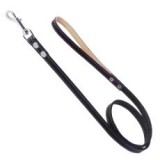 CoLLaR Varrással díszített bőr póráz- 122cm, 16mm -fekete