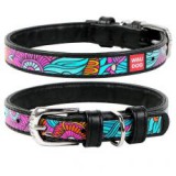 CoLLaR WAUDOG Summer bőr nyakörv – fekete 1,2 cm x 21 - 29 cm