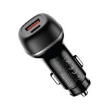 ColorWay autós töltő USB-C PD 45W, USB QC 3.0 18W, gyorstöltés, fekete - CW-CHA067PD-BK