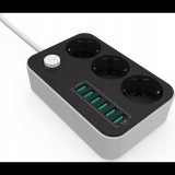 ColorWay CW-CHE36B 250V Túlfeszültség védő elosztó 3 aljzatos 1.8m - Fekete (CW-CHE36B)