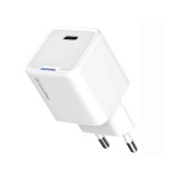 ColorWay GaN Mini 20W USB-C hálózati töltő, PD 3.0, PPS, kompakt, fehér - CW-CHS059PD-WT