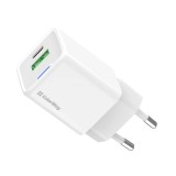 ColorWay GaN Mini 20W USB-C PD és USB QC 4.0 hálózati töltő, kompakt, fehér - CW-CHS062PD-WT