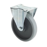 colson Fix kerék, horganyzott villába szerelve, prémium ECOFORMA tömörgumi futófelület, 160 mm, 200 kg teherbírás, talpas felfogatás