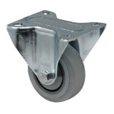 colson Fix kerék, horganyzott villába szerelve, prémium PERFORMA tömörgumi futófelület, 100 mm, 150 kg teherbírás, talpas felfogatás