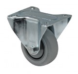 colson Fix kerék, horganyzott villába szerelve, prémium PERFORMA tömörgumi futófelület, 80 mm, 120 kg teherbírás, talpas felfogatás