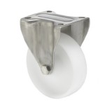 colson Fix kerék, (poliamid) műanyag futófelület, rozsdamentes villába szerelve, 100 mm, 200 kg teherbírás, talpas felfogatás