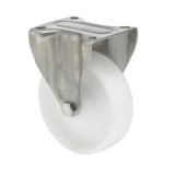 colson Fix kerék, (poliamid) műanyag futófelület, rozsdamentes villába szerelve, 160 mm, 400 kg teherbírás, talpas felfogatás