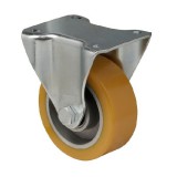 colson Fix kerék, Poluretán futófelülettel, horganyzott villába szerelve, 100 mm, 200 kg teherbírás, talpas felfogatás