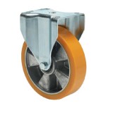 colson Fix kerék, Poluretán futófelülettel, horganyzott villába szerelve, 200 mm, 500 kg teherbírás, talpas felfogatás