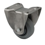 colson Fix kerék, rozsdamentes villába szerelve, prémium PERFORMA tömörgumi futófelület, 125 mm, 150 kg teherbírás, talpas felfogatás