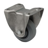 colson Fix kerék, rozsdamentes villába szerelve, prémium PERFORMA tömörgumi futófelület, 80 mm, 120 kg teherbírás, talpas felfogatás