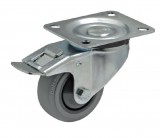 colson Forgó-fékes kerék, horganyzott villába szerelve, prémium PERFORMA tömörgumi futófelület, 100 mm, 150 kg teherbírás, talpas felfogatás