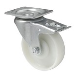colson Forgó-Fékes kerék, (poliamid) műanyag futófelület, horganyzott villába szerelve, 125 mm, 250 kg teherbírás, talpas felfogatás