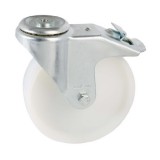 colson Forgó-Fékes kerék, (poliamid) műanyag futófelület, horganyzott villába szerelve, 160 mm, 350 kg teherbírás, furatos felfogatás