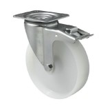 colson Forgó-Fékes kerék, (poliamid) műanyag futófelület, horganyzott villába szerelve, 160 mm, 500 kg teherbírás, talpas felfogatás