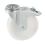 colson Forgó-Fékes kerék, (poliamid) műanyag futófelület, horganyzott villába szerelve, 200 mm, 400 kg teherbírás, furatos felfogatás