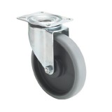 colson Forgó kerék, horganyzott villába szerelve, prémium ECOFORMA tömörgumi futófelület, 125 mm, 150 kg teherbírás, talpas felfogatás