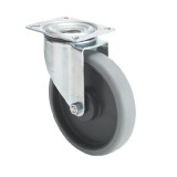 colson Forgó kerék, horganyzott villába szerelve, prémium ECOFORMA tömörgumi futófelület, 200 mm, 225 kg teherbírás, talpas felfogatás