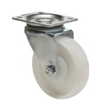 colson Forgó kerék, (poliamid) műanyag futófelület, horganyzott villába szerelve, 100 mm, 250 kg teherbírás, talpas felfogatás