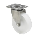 colson Forgó kerék, (poliamid) műanyag futófelület, rozsdamentes villába szerelve, 160 mm, 400 kg teherbírás, talpas felfogatás