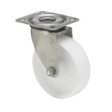 colson Forgó kerék, (poliamid) műanyag futófelület, rozsdamentes villába szerelve, 80 mm, 150 kg teherbírás, talpas felfogatás