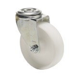 colson Forgó kerék, (polipropilén) műanyag futófelület, horganyzott villába szerelve, 100 mm, 150 kg teherbírás, furatos felfogatás