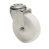 colson Forgó kerék, (polipropilén) műanyag futófelület, horganyzott villába szerelve, 125 mm, 150 kg teherbírás, furatos felfogatás