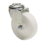 colson Forgó kerék, (polipropilén) műanyag futófelület, horganyzott villába szerelve, 80 mm, 150 kg teherbírás, furatos felfogatás