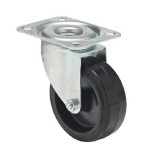 colson Hőálló (+250 C-ig) Forgó kerék, horganyzott villába szerelve, Gumis futófelület, 100 mm, 75 kg teherbírás, talpas felfogatás