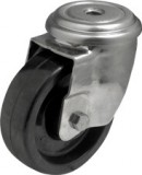 colson Hőálló (+280 C-ig) Forgó kerék, rozsdamentes villába szerelve, fenolgyantával kevert futófelület, 80 mm, 150 kg teherbírás, furatos felfogatás