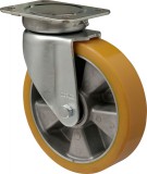 colson Nagy teherbírású forgó kerék, poliuretán futófelület, horganyzott villába szerelve, 200 mm, 800 kg teherbírás,