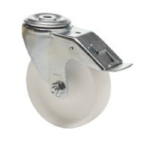 colson Poliamid, Hátfuratos, Forgó-Fékes görgő, 80 mm, 100 kg