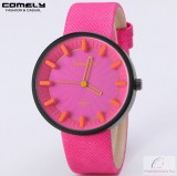 Comely unisex karóra divatos szintetikus bőrszíjjal - több színben