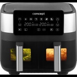 Concept FR8000 AirFryer Forrólevegős sütő 8L 2800 Watt - Fekete / Ezüst (FR8000)