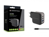 Conceptronic  3-Port 67W USB Charger Black ALTHEA17B