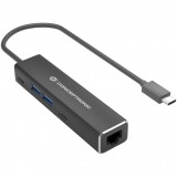 CONCEPTRONIC Adapter USB-C ->RJ45 Gigabit,2xUSB-C 2xUSB-A sw (ABBY13B)