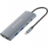 Conceptronic DONN06G dokkoló állomás és port replikátor Vezetékes USB 3.2 Gen 1 (3.1 Gen 1) Type-C Szürke (DONN06G)