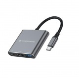 Conceptronic DONN18G dokkoló állomás és port replikátor Vezetékes USB 3.2 Gen 1 (3.1 Gen 1) Type-C Szürke (DONN18G)
