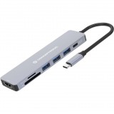 Conceptronic DONN19G dokkoló állomás és port replikátor Vezetékes USB 3.2 Gen 1 (3.1 Gen 1) Type-C Szürke (DONN19G)