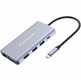 Conceptronic DONN20G dokkoló állomás és port replikátor Vezetékes USB 3.2 Gen 1 (3.1 Gen 1) Type-C Szürke (DONN20G)