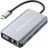 Conceptronic DONN21G dokkoló állomás és port replikátor Vezetékes USB 3.2 Gen 1 (3.1 Gen 1) Type-C Szürke (DONN21G)