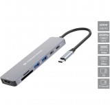 Conceptronic DONN28G dokkoló állomás és port replikátor Vezetékes USB 3.2 Gen 1 (3.1 Gen 1) Type-C Szürke (DONN28G)