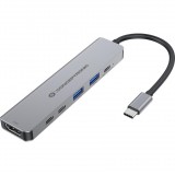 Conceptronic DONN33G dokkoló állomás és port replikátor Vezetékes USB 3.2 Gen 1 (3.1 Gen 1) Type-C Ezüst (DONN33G)